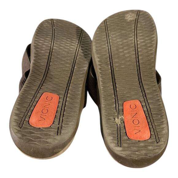 Vionic Men’s Thong Sandals Brown Orthopedic Beach Flip Flop Slippers Size 11 - Picture 8 of 8